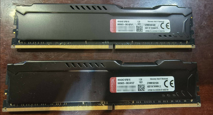 金士頓 HyperX FURY HX424C15FB/16 DDR4 2400 16G x2 共 32G