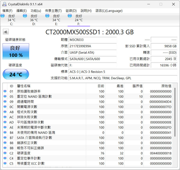 Micron 美光Crucial MX500 2TB 固態硬碟
