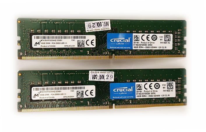 Micron 美光 Crucial DDR4-2666 16Gx2 記憶體(桌機)