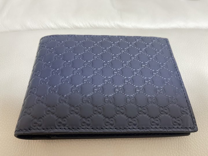 GUCCI 全皮G logo壓印 藍色短夾 超低特價 搬家出清 100%原廠公司貨 支持驗貨!!