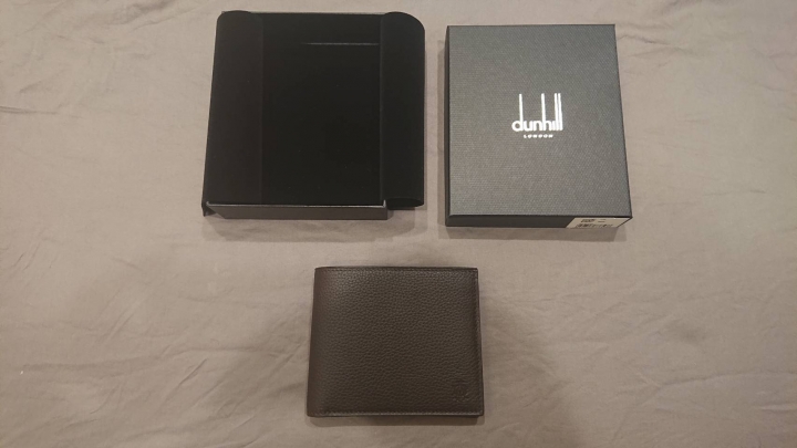 DUNHILL 8卡深咖啡色 全小牛皮短夾 超低特價 搬家出清 100%原廠公司貨 支持驗貨!!