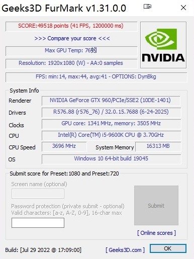 技嘉 GTX960 風之力 WindForce