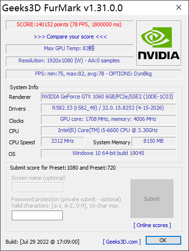 EVGA GTX1060 SC ACX2.0