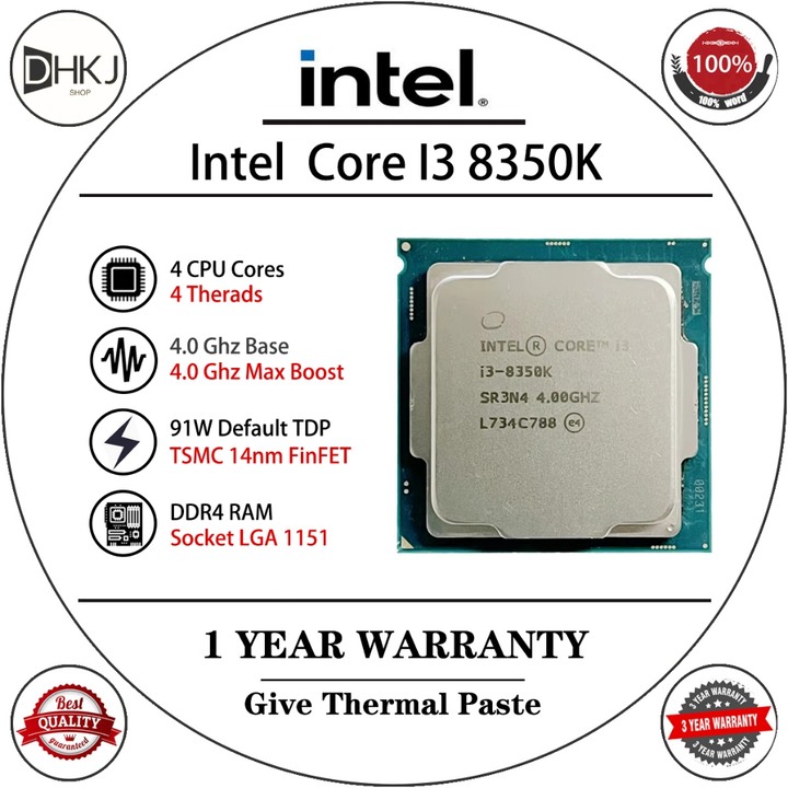 intel八.九代處理器 i3-8350K （300系Z板適用）