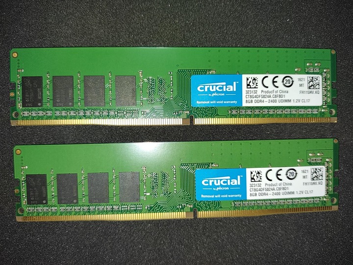 美光 Micron DDR4-2400 16G(8G*2) 雙通道記憶體