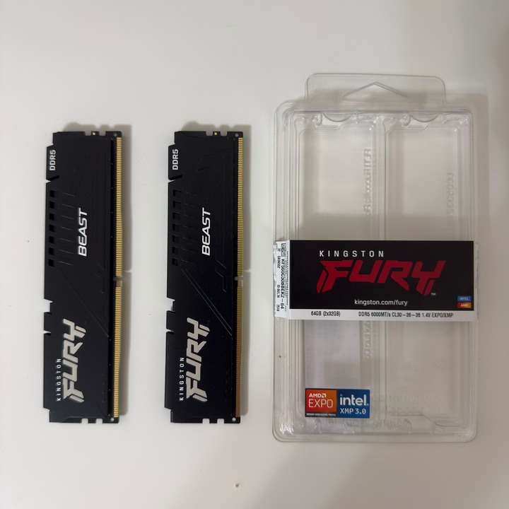 Kingston 金士頓 桌上型超頻記憶體 64GB(雙通32GB*2) DDR5-6000/CL30 FURY Beast 黑 (獸獵者)