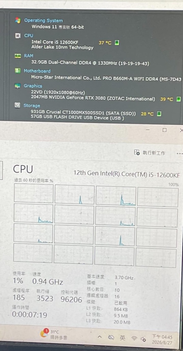 【賣福氣主機】→ I5 12600KF+RTX 3080 10G 遊戲主機