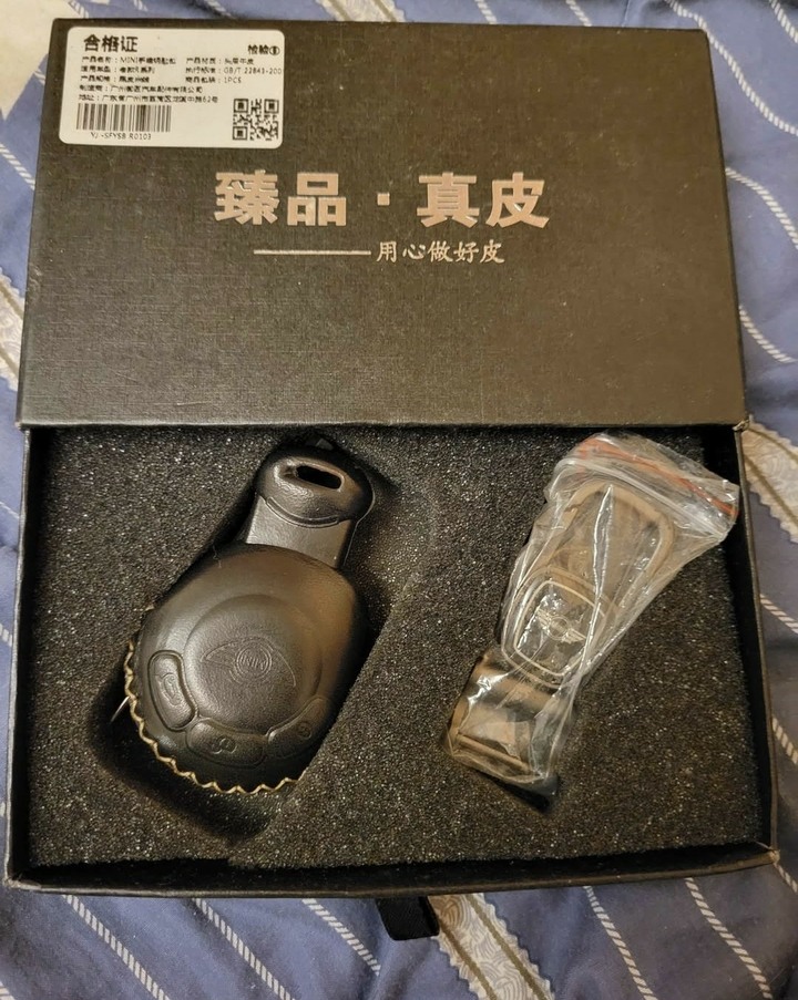 MINI汽車鑰匙圈 真皮套+鑰匙圈掛鉤附盒