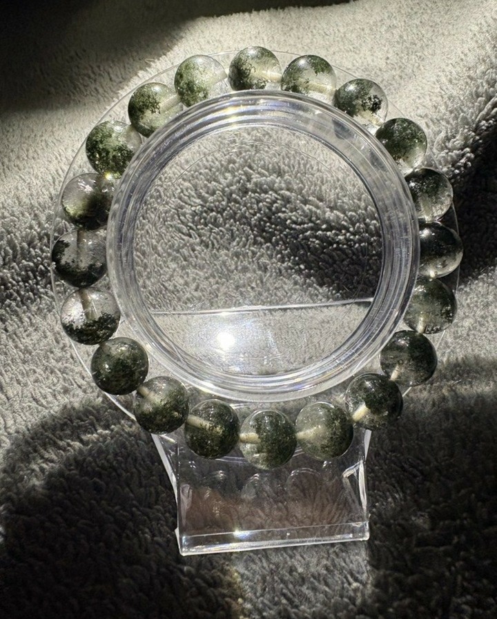 天然半盆綠幽靈 (頂)畢業級別 9.5m+ 16圍 水晶手鍊手串
