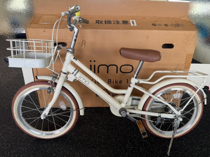 iimo 兒童腳踏車 16吋 適用身高100cm以上, 白色, 72cm