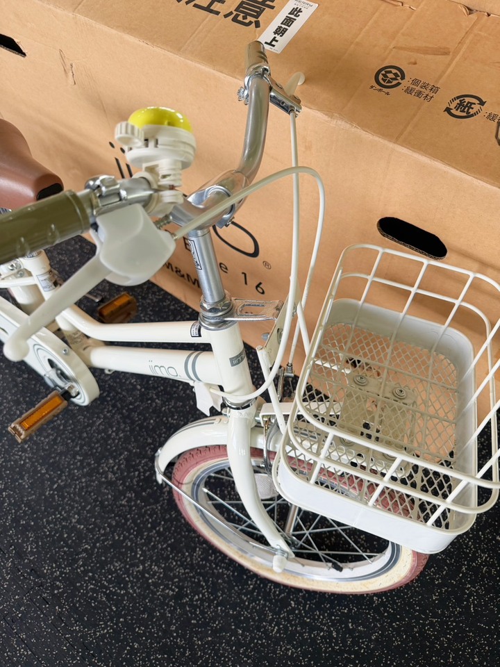 iimo 兒童腳踏車 16吋 適用身高100cm以上, 白色, 72cm