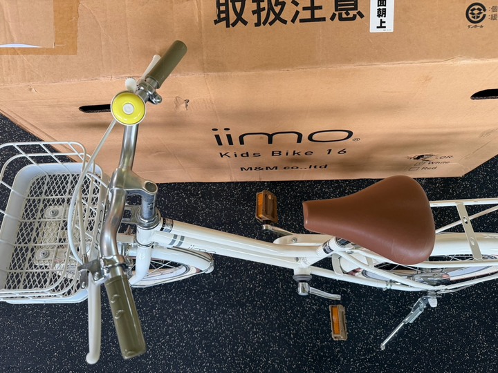 iimo 兒童腳踏車 16吋 適用身高100cm以上, 白色, 72cm