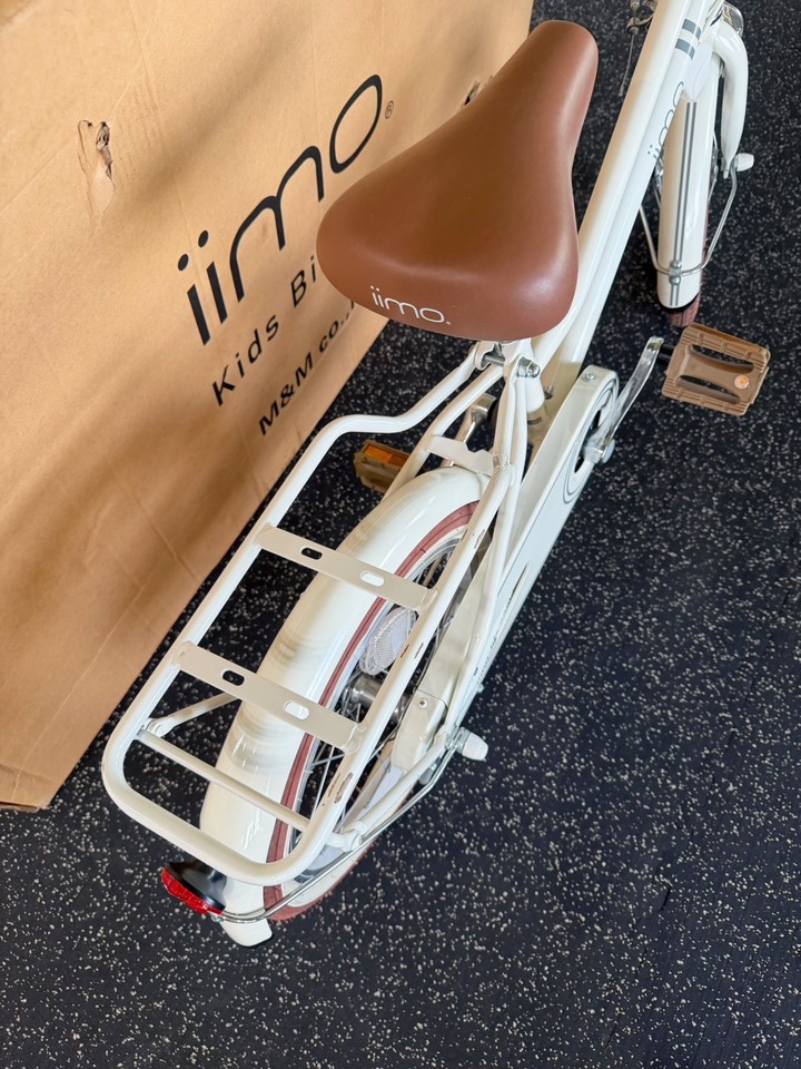 iimo 兒童腳踏車 16吋 適用身高100cm以上, 白色, 72cm