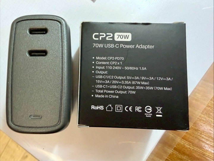 Monitormate CP2 70W雙孔快充頭