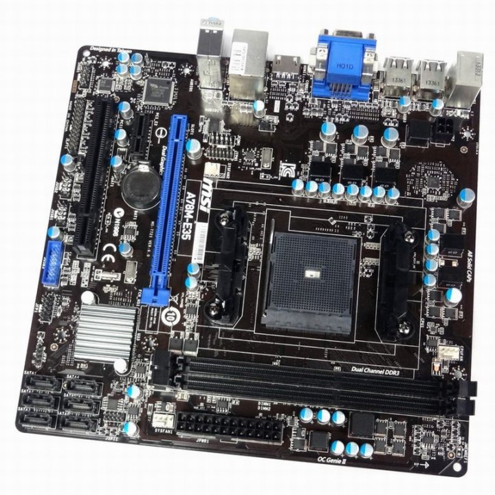 微星A78M-E35 FM2+主機板、A78晶片組、USB3.0高速傳輸、DDR3、PCI-E與SATA/6GB、附擋板