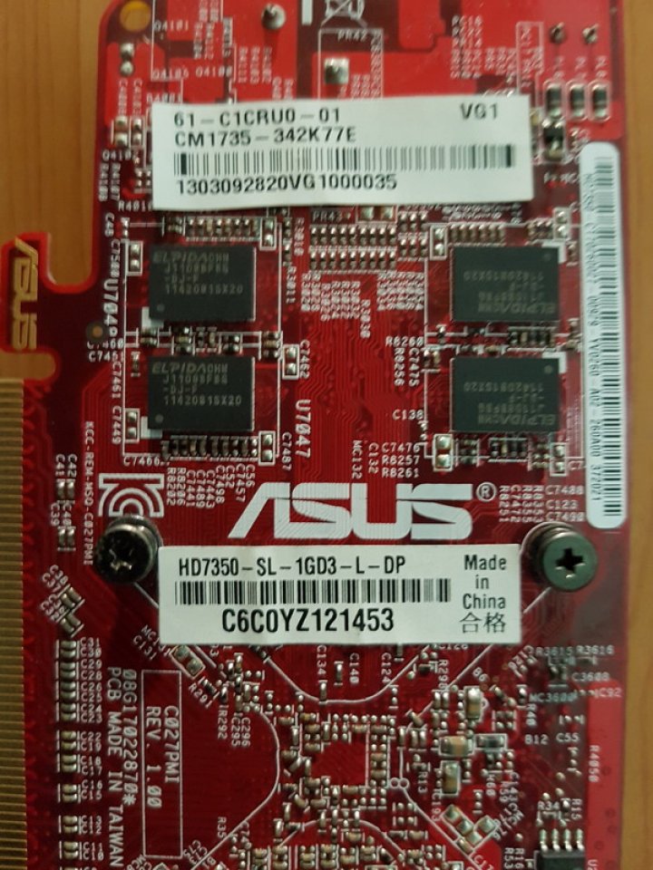ASUS 華碩 HD7350-SL-1GD3-L-DP 靜音版顯示卡、PCI-E介面、二手拆機測試良品