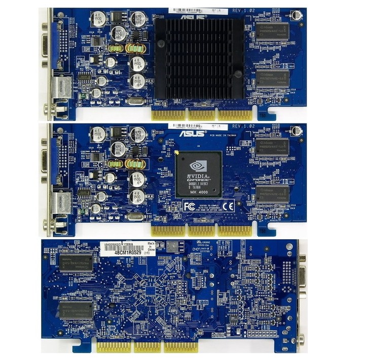 華碩 V9400MAGIC/T/N/128M/A 顯示卡、AGP8X介面、DDR、128MB、測試良品、外觀品相優