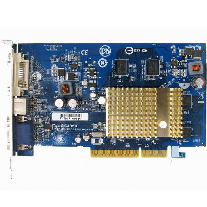 技嘉GV-R105256DP2-RH圖形加速卡、AGP介面、256MB、DDR2、128Bit、燒機測試良品