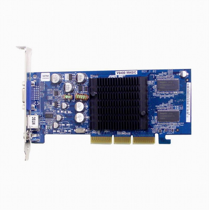 華碩 V9400MAGIC/T/N/128M/A 顯示卡、AGP8X介面、DDR、128MB、測試良品、外觀品相優