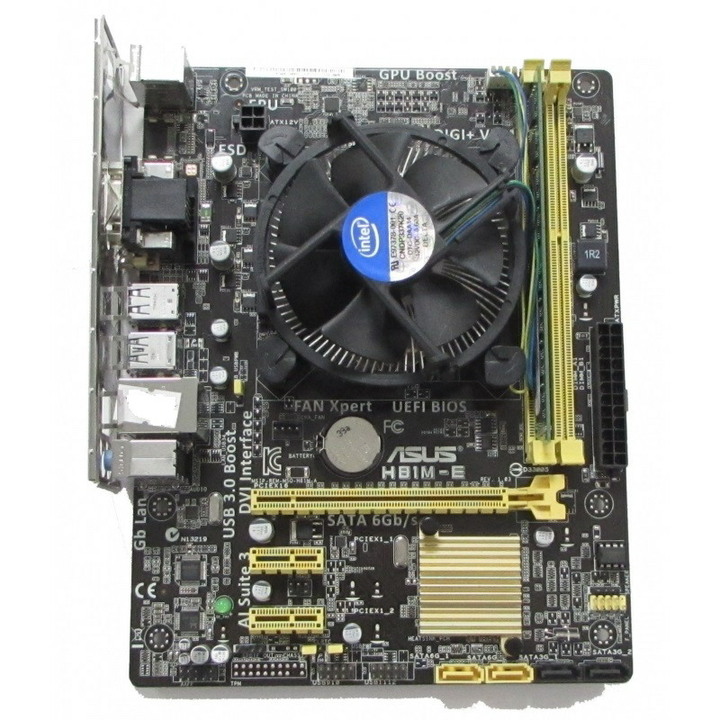 華碩H81M-E 主機板+Core i5-4460四核處理器+單支美光DDR3 8GB記憶體、二手測試良品、附擋板與風扇
