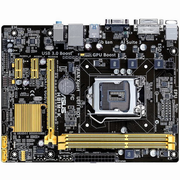 華碩 H81M-K 主機板、1150腳位、Intel H81晶片組、DDR3、USB 3.0、拆機良品、附檔板
