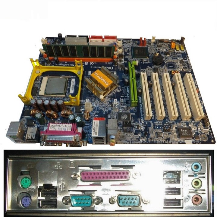 技嘉 GA-8IPE1000-G 主機板、Socket 478、AGP 8X、DDR RAM、測試良品、附I/O後擋板