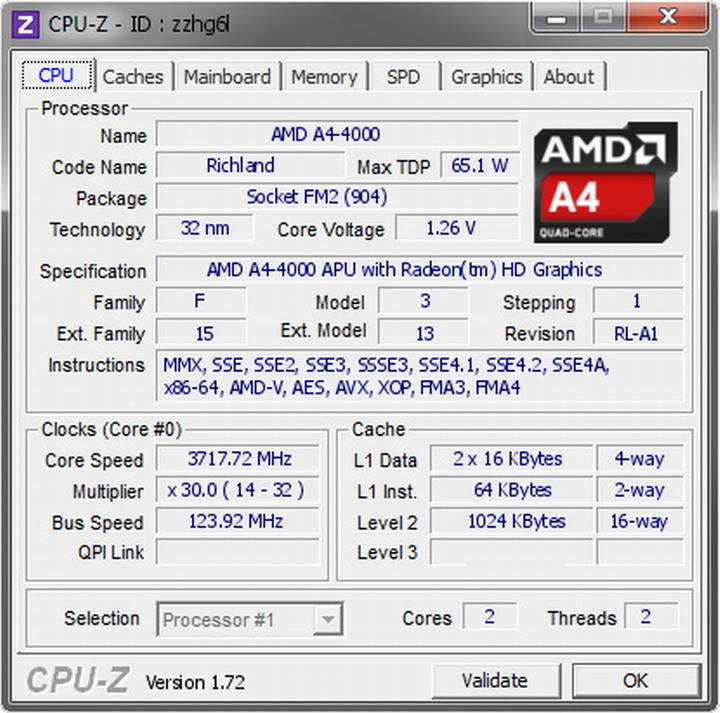 AMD A4-4000【3.0G】處理器 + 微星 FM2-A55M-E33 主機板、整套含原廠風扇與擋板