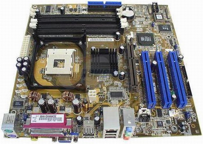華碩P4SGX-MX 主機板、478腳位、DDR RAM、AGP顯示卡介面插槽、支援內顯、測試良品含檔板