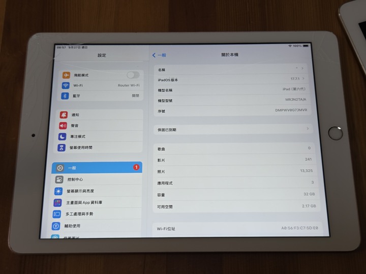 iPad （第 6 代）零件機