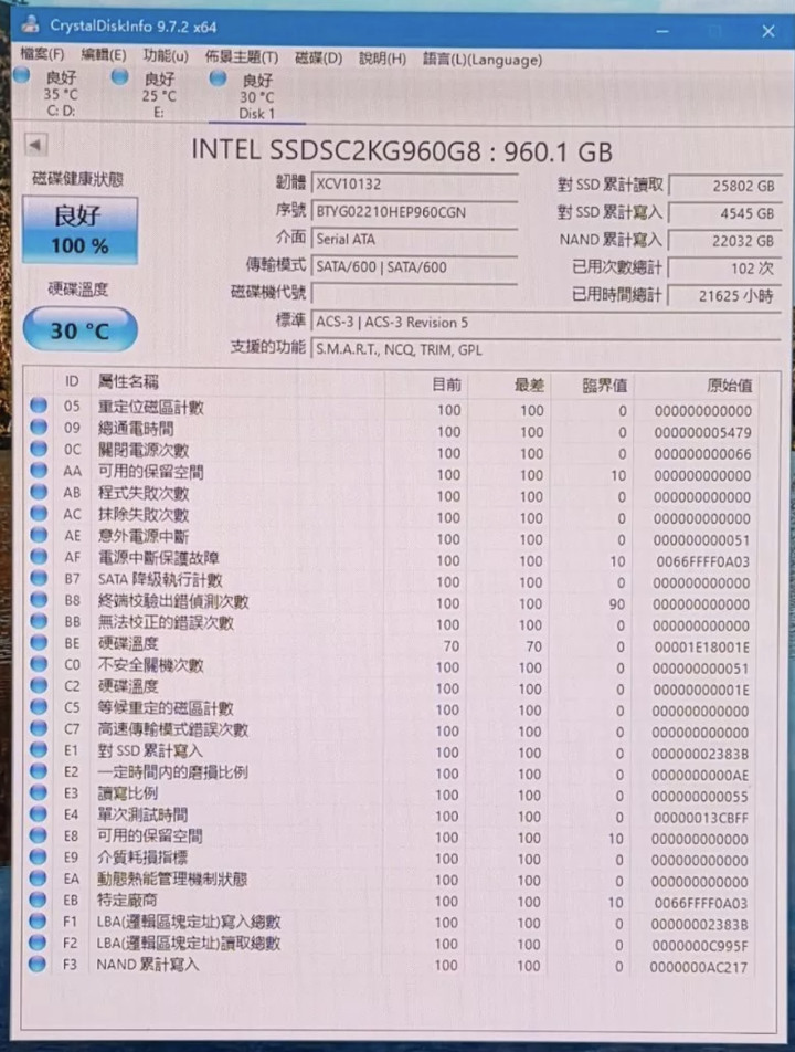 英特爾 Intel D3 S4610 960GB 企業級 SATA SSD