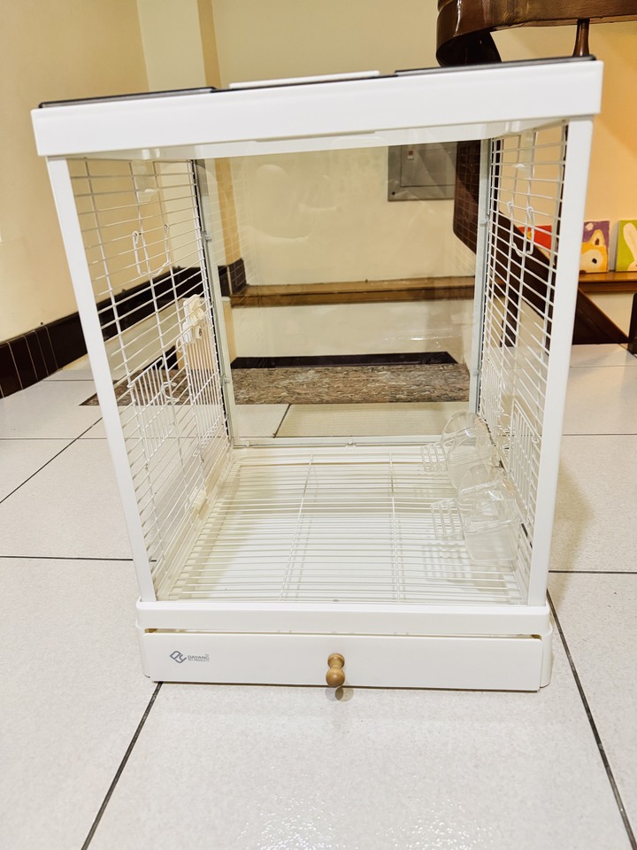 透明觀賞玻璃鳥籠，贈防寒布套