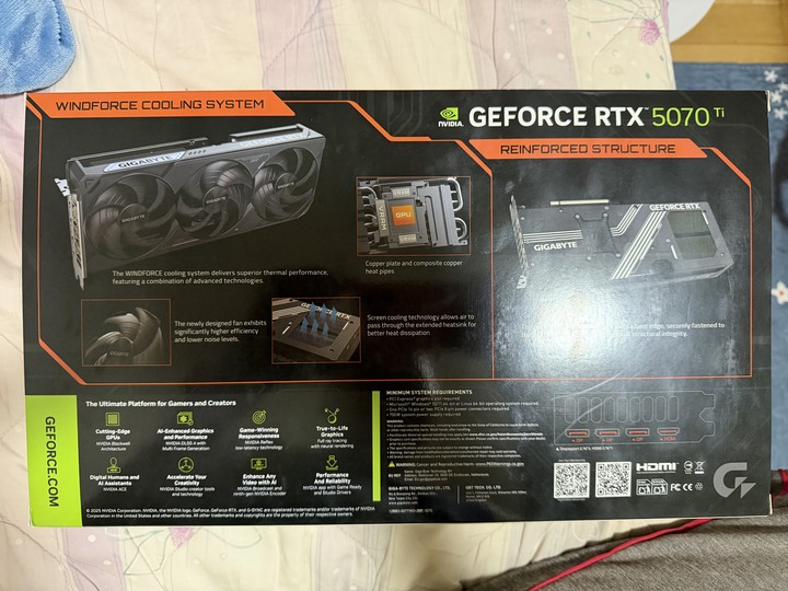 GIGABYTE RTX 5070Ti WINDFORCE OC 16G