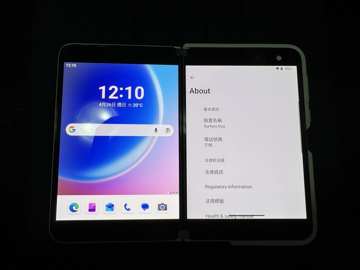 Microsoft Surface Duo 1 功能正常 外觀良好 原廠保護框 6g 128gb