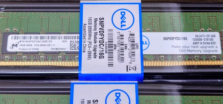 Dell 16GB DDR4-2666MHz ECC Unbuffered DIMM (UDIMM)