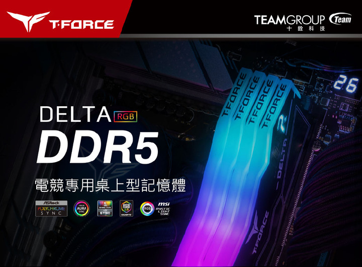 Team T-FORCE DELTA RGB 炫光 DDR5 7200 48G(24G*2) CL34 白色 電競超頻記憶體