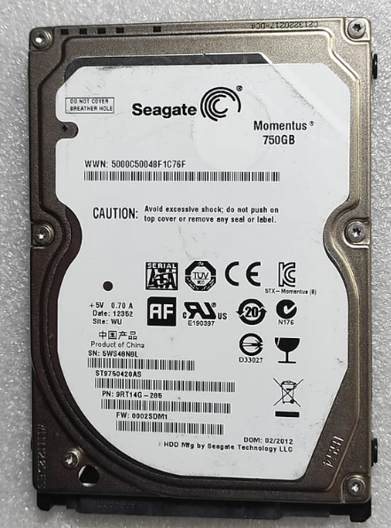 Toshiba東芝_SEAGATE_750G 內接硬碟 2.5吋 硬碟 HDD