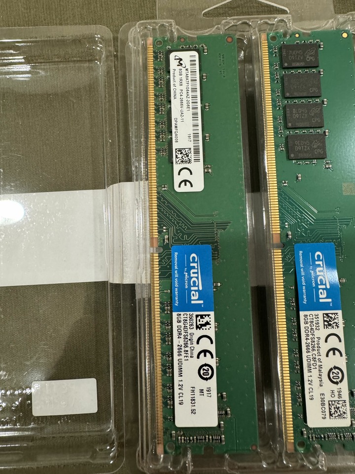 美光 Crucial DDR4 2666 8GB *4 桌機記憶體 原廠終身保固