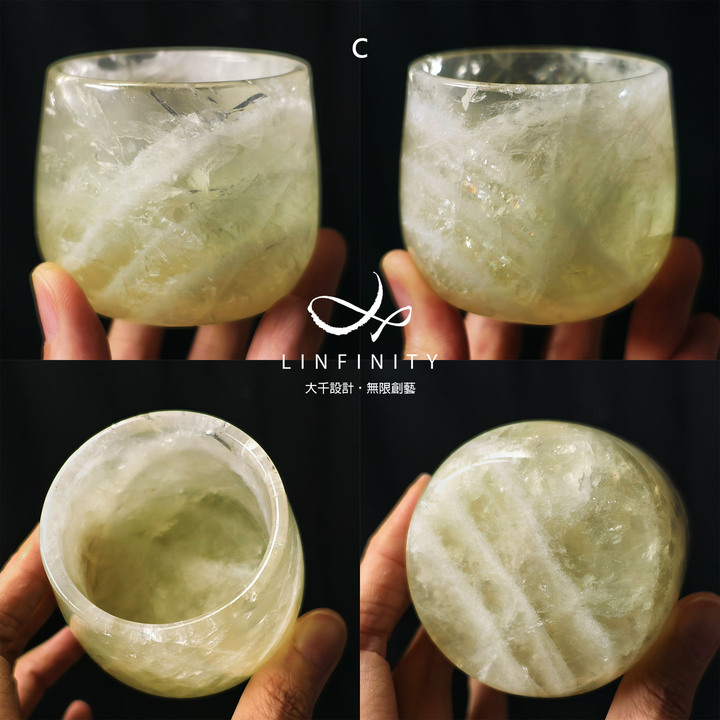 黃水晶 財富之石 招財 水晶杯 聚寶盆 擺件 紙鎮 收藏 單品 禮物