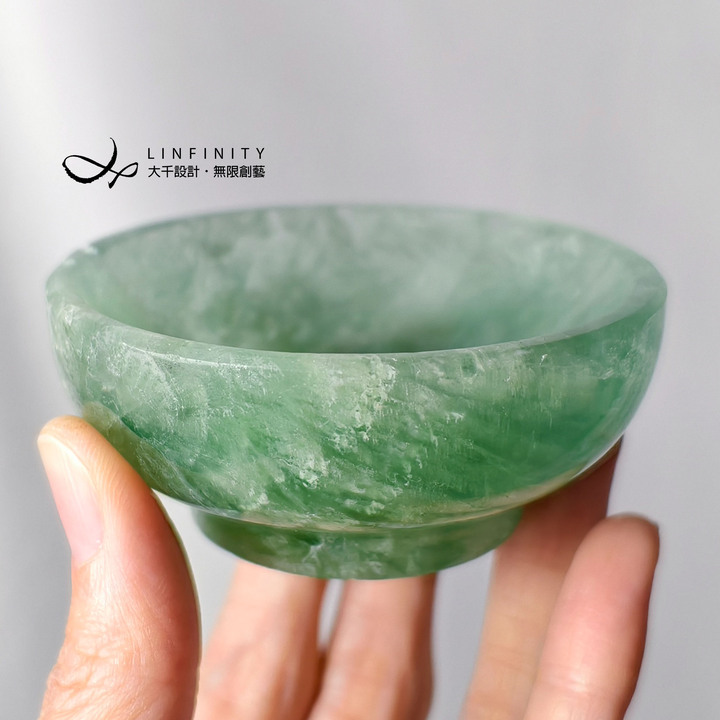綠螢石盞 招財 智慧 圓滿 心輪 碗 聚寶盆 擺件 收藏 單品 禮物