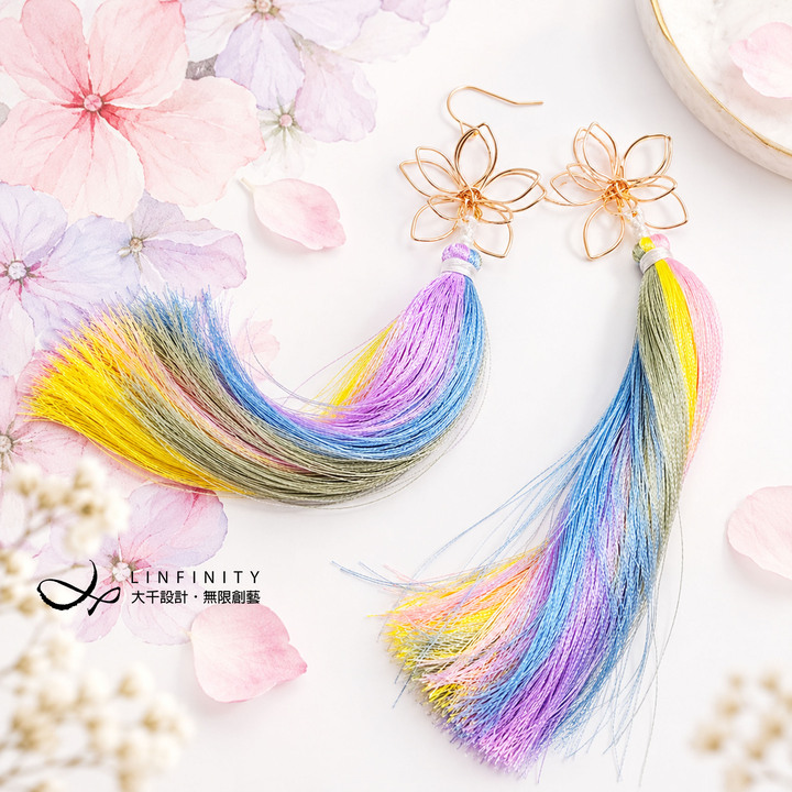 馬卡龍色彩虹 流蘇 同志 LGBTQ 驕傲 平權 獨家 原創 耳環 禮物