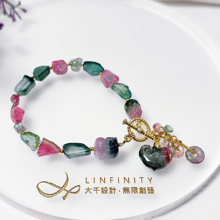 藍西瓜碧璽 稀有 貔貅 如意 古錢 水滴 招財 收藏 手鍊 單品 禮物