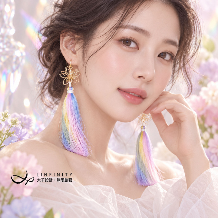馬卡龍色彩虹 流蘇 同志 LGBTQ 驕傲 平權 獨家 原創 耳環 禮物