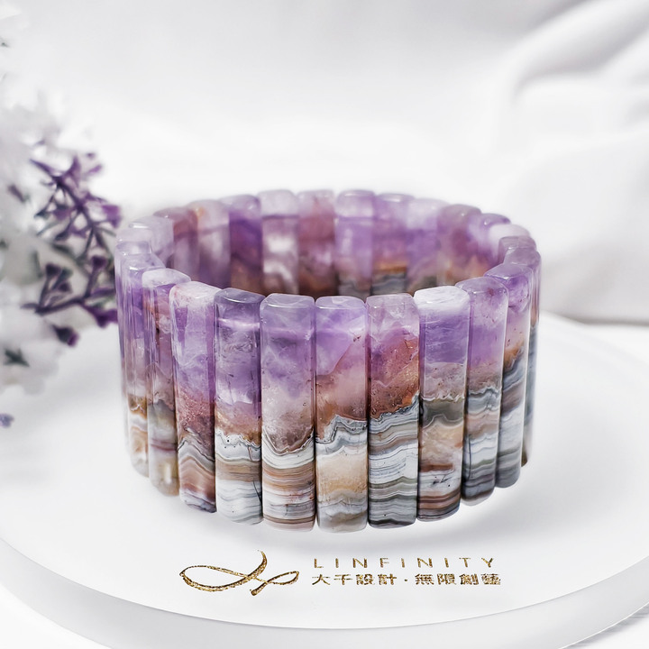 頂級 敦煌極光瑪瑙水晶 收藏等級 大寶石 寬手排 手鍊 單品 禮物