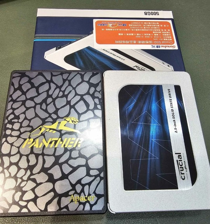 Crucial MX500 500GB SATA 和 Apacer PANTHER 480GB SSD
