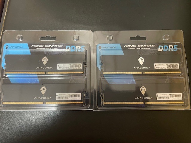 全新【ANACOMDA 巨蟒】KingSnake黑王蛇 DDR5 6000 CL46 32GB(16GBX2)