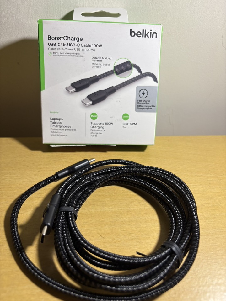 Belkin Braided USB-C 2.0 100W 傳輸線 2M (黑色)