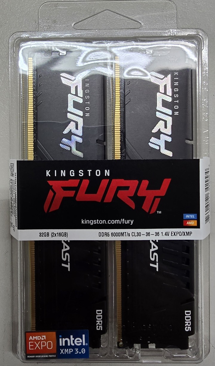Kingston 金士頓 FURY Beast 獸獵者 DDR5 6000 32GB(16GBx2) 記憶體 KF560C30BBEK2-32
