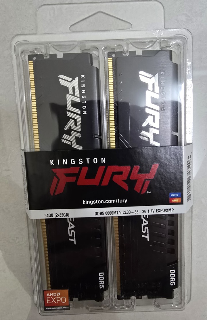 Kingston 金士頓 FURY Beast 獸獵者 DDR5 6000 64GB(32GBx2) 記憶體 KF560C30BBEK2-64