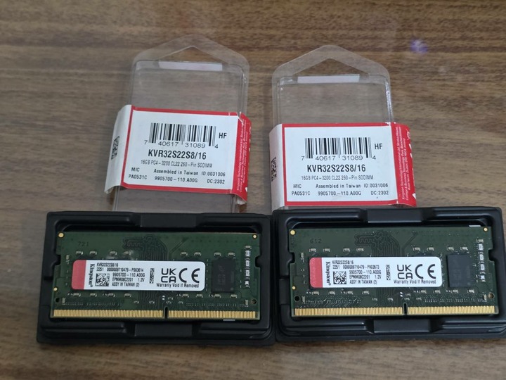 金士頓kingston DDR4-3200 16G*2(32G) 筆電NB用(KVR32S22S8/16)