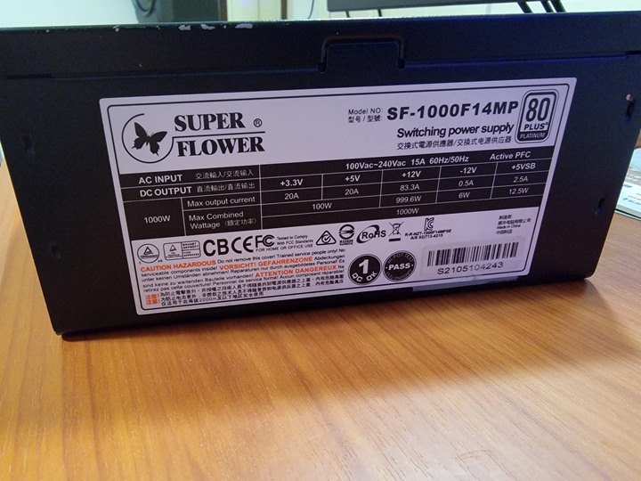 振華 白金 1000W SE 超高效率 電源供應器 全模組